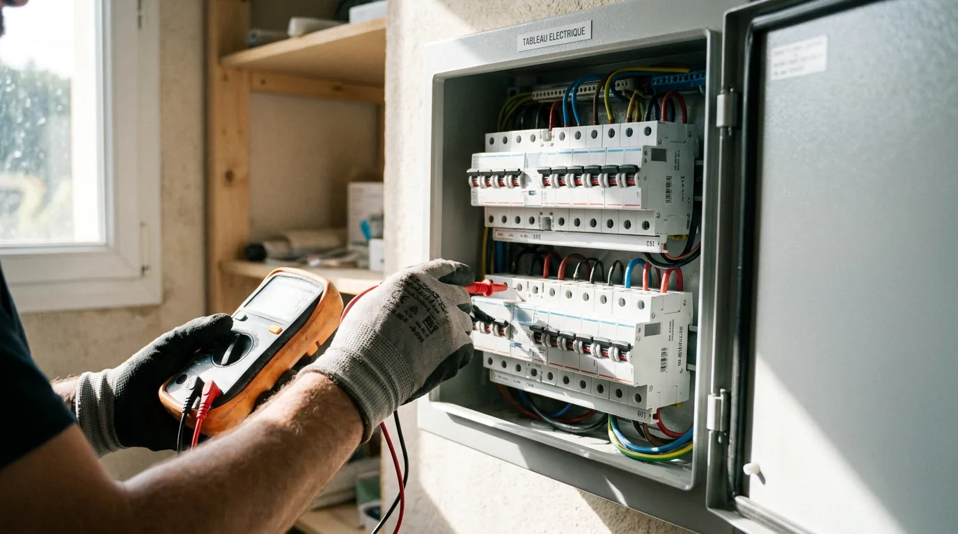 Contrôle au multimètre d'un tableau électrique rénové